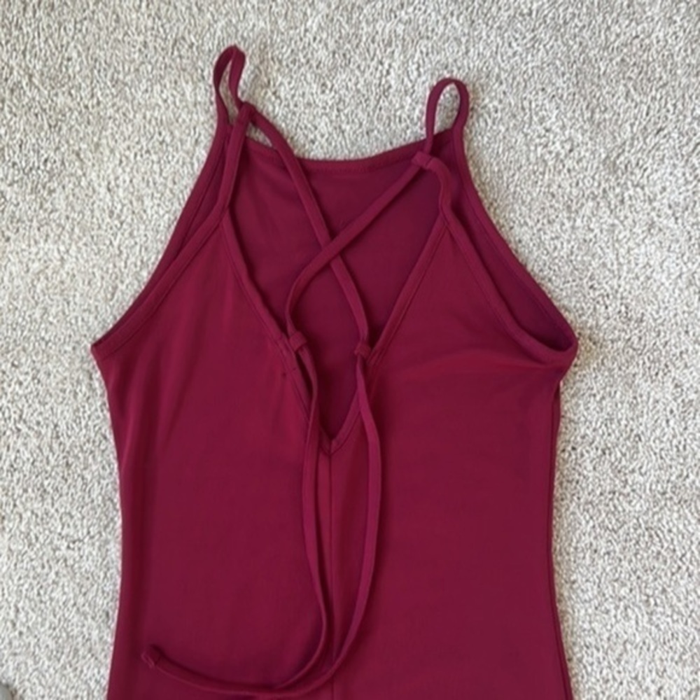 Burgundy High Neck Midi Dress - Picture 3 of 3